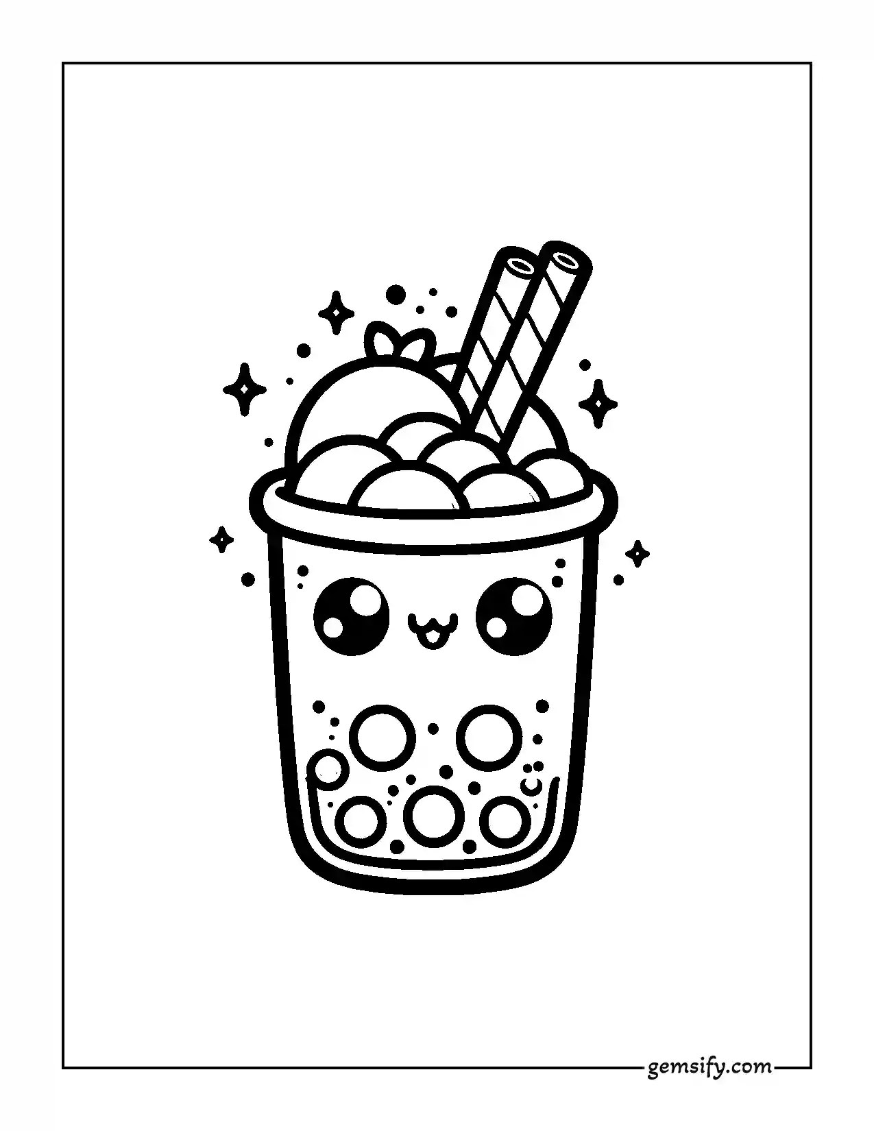 43 Cute Boba Tea Coloring Pages Free PDF Printables