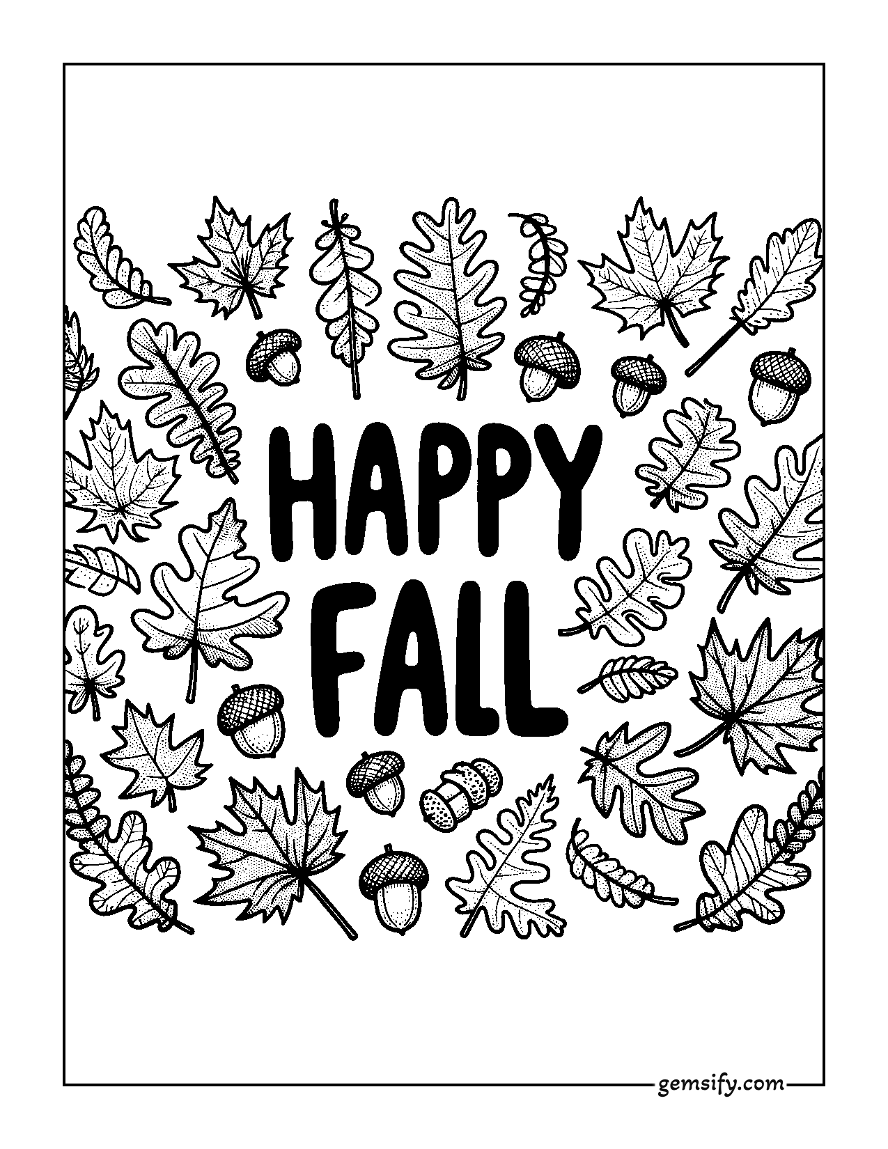 32 Cute Autumn and Fall Coloring Pages - Free PDF Printables