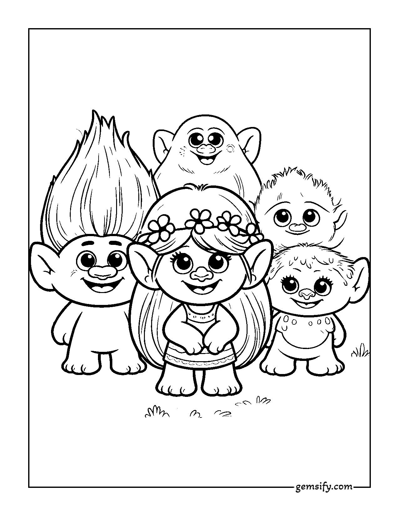26 Charming and Cute Trolls Coloring Pages Free PDF Printables