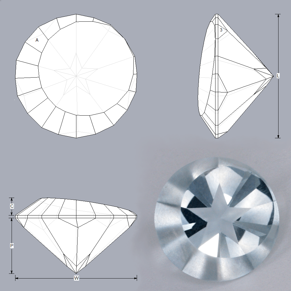 celestial peace faceting diagram - The Gemstone ArtistThe Gemstone Artist