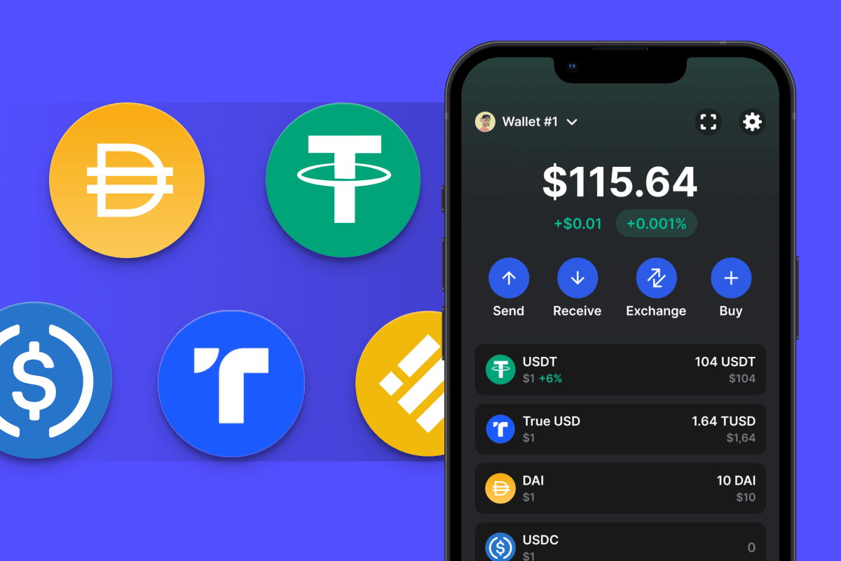 Get Stablecoin Wallet ERC20, TRC20 Wallet for Stablecoins Gem Wallet