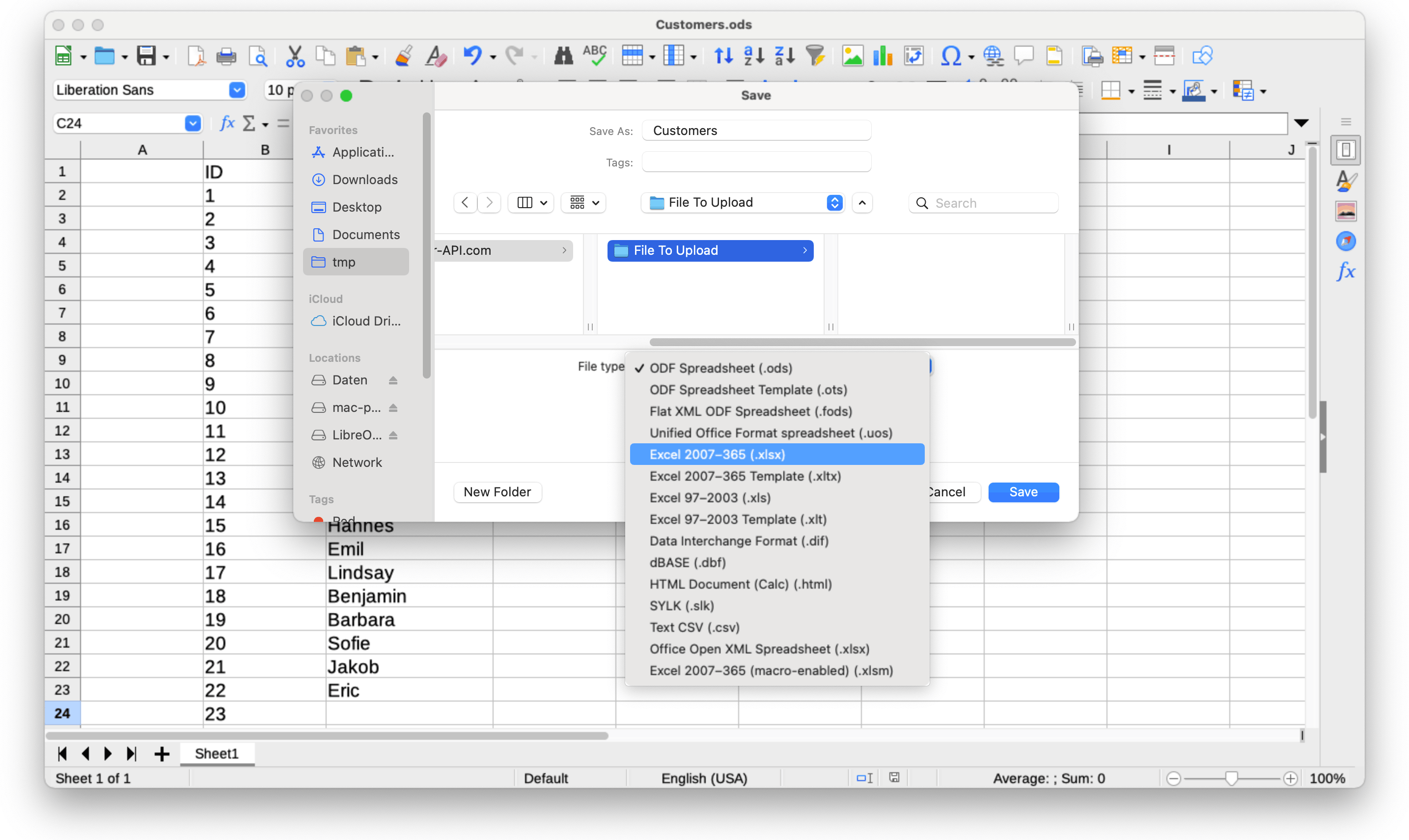 Genderize names in a LibreOffice or OpenOffice document Gender API