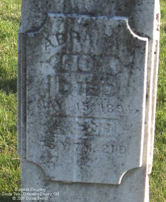 Delaware County, Ohio Gravestone Photos; Butnsided Cemetery (AKA Bonair Cemetery), Genoa
