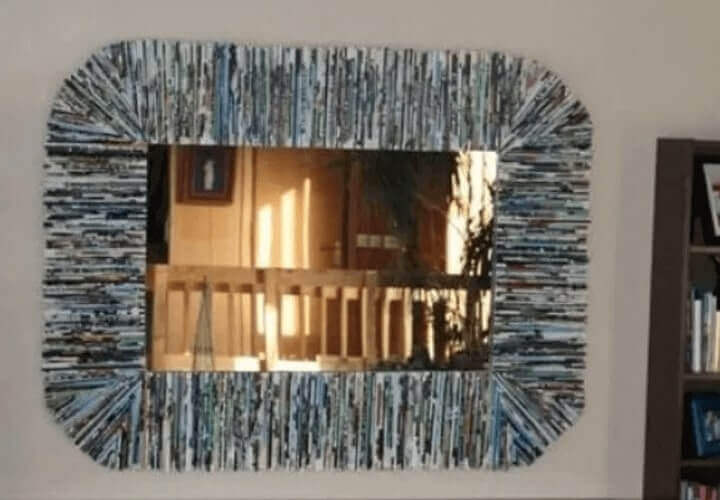 Frame Cermin - Kerajinan dari Limbah Kertas frame cermin dari limbah kertas