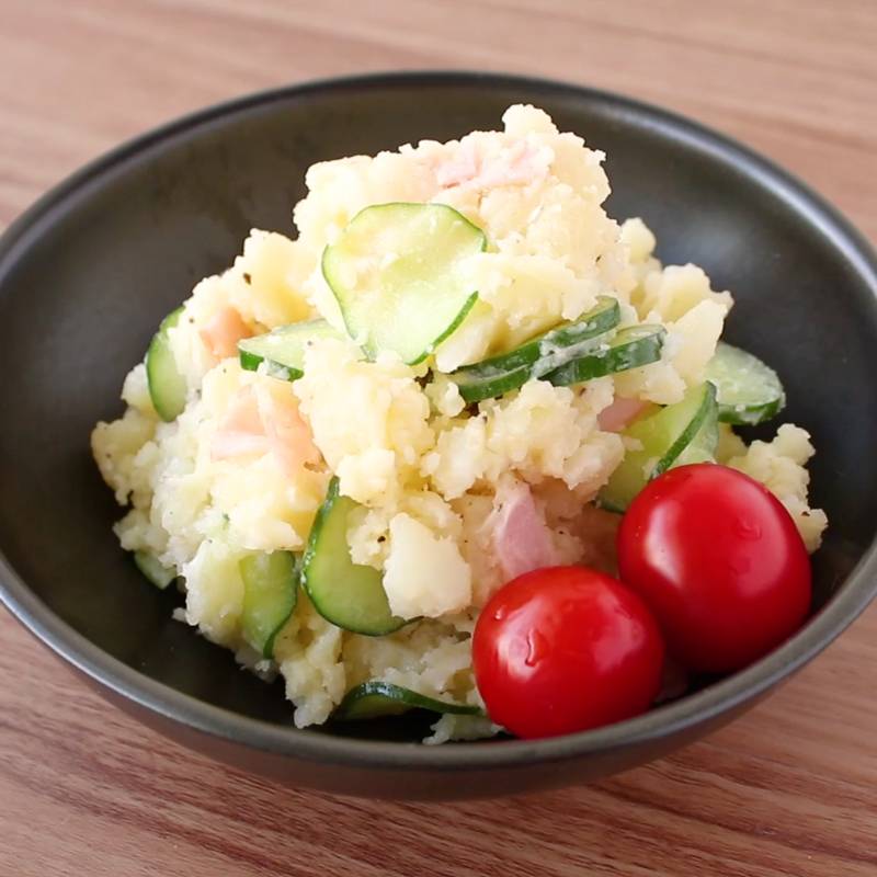 レンジで作るポテトサラダ 塩分0㌘ くま吉の減塩食レシピ 栄養成分表示 外食の塩分