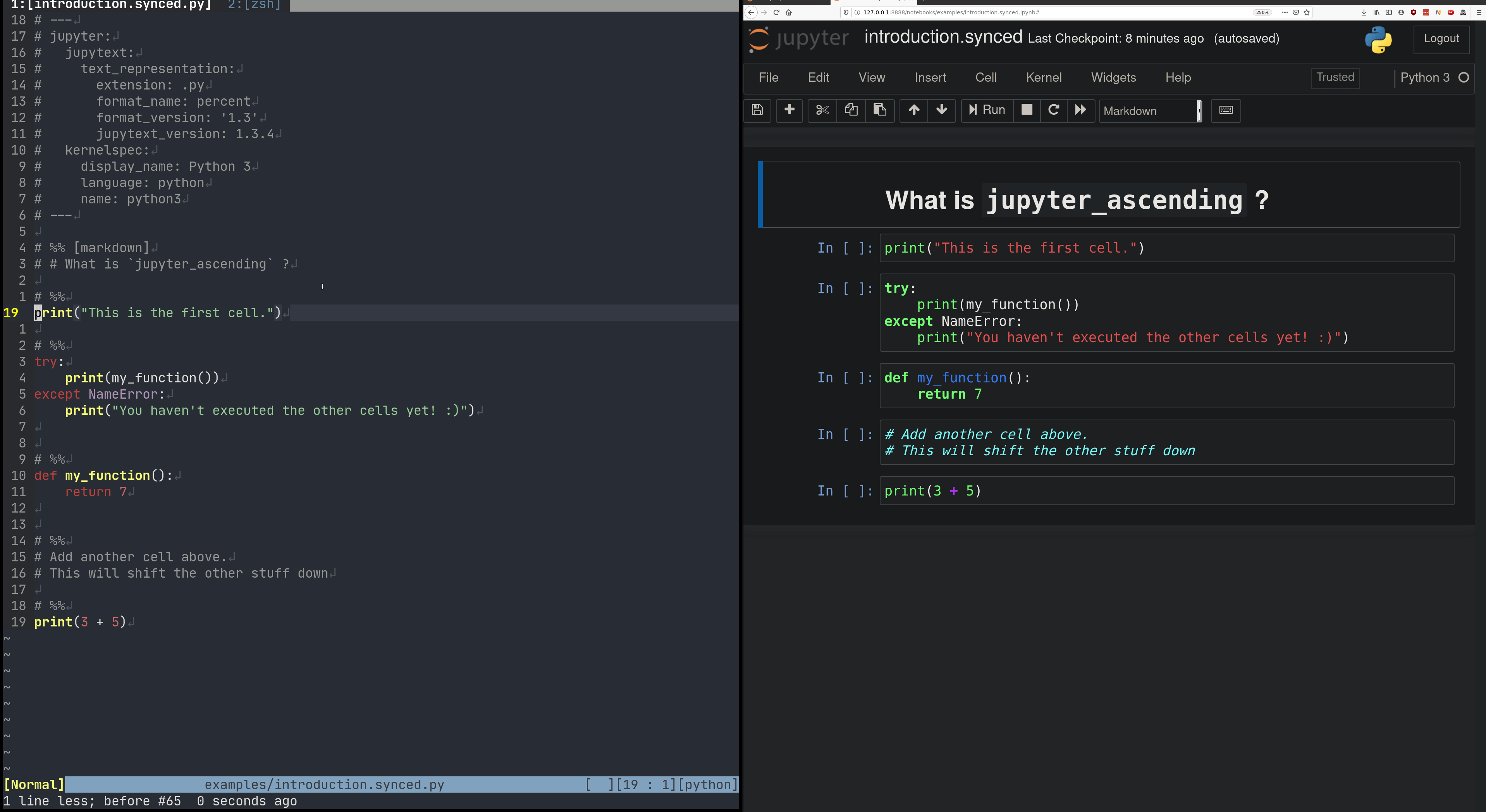 Jupyter Ascending Sync notebooks to your editor generally intelligent