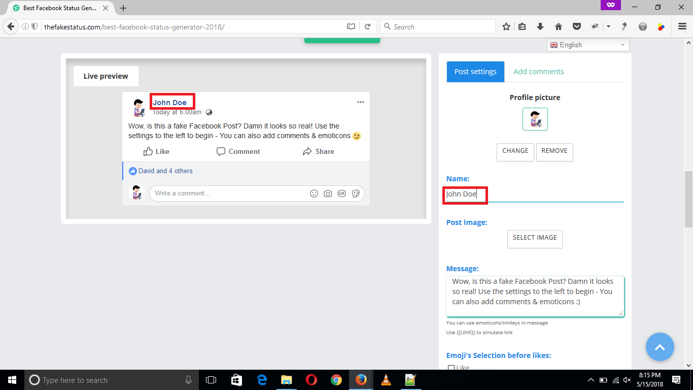 How to Make Facebook Post or Status Generatestatus
