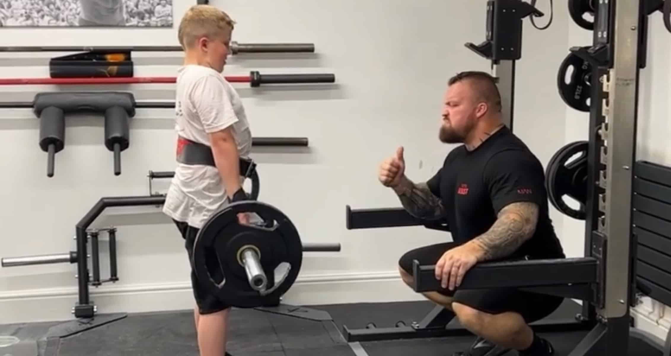 Eddie Hall Trains Son Maximus Through First Bench Press and Deadlift