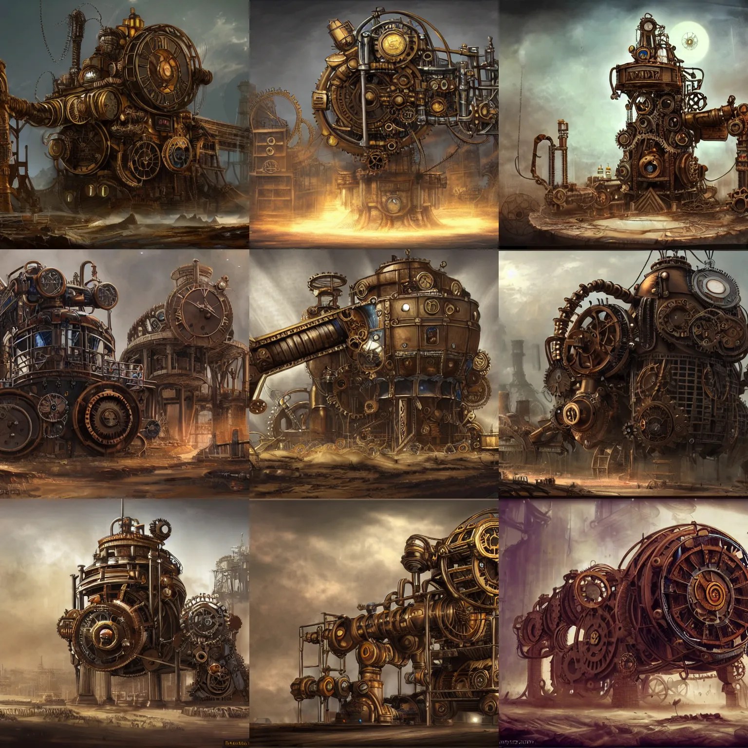 KREA enormous complicated steampunk machinery, epic, 4k, concept art