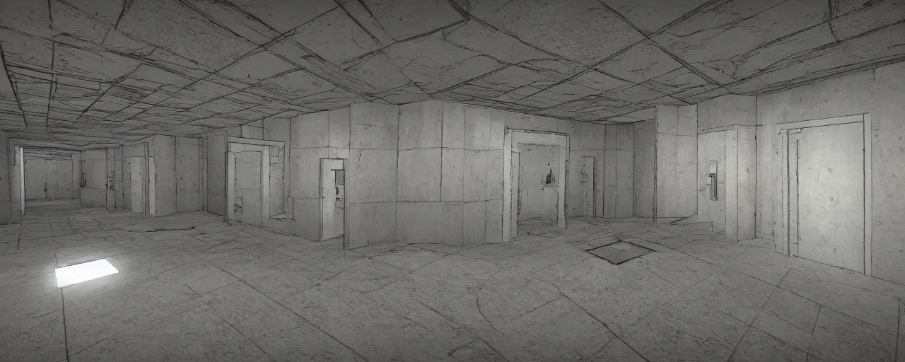 scp foundation containment site 1 9 front entrance, detailed, realistic