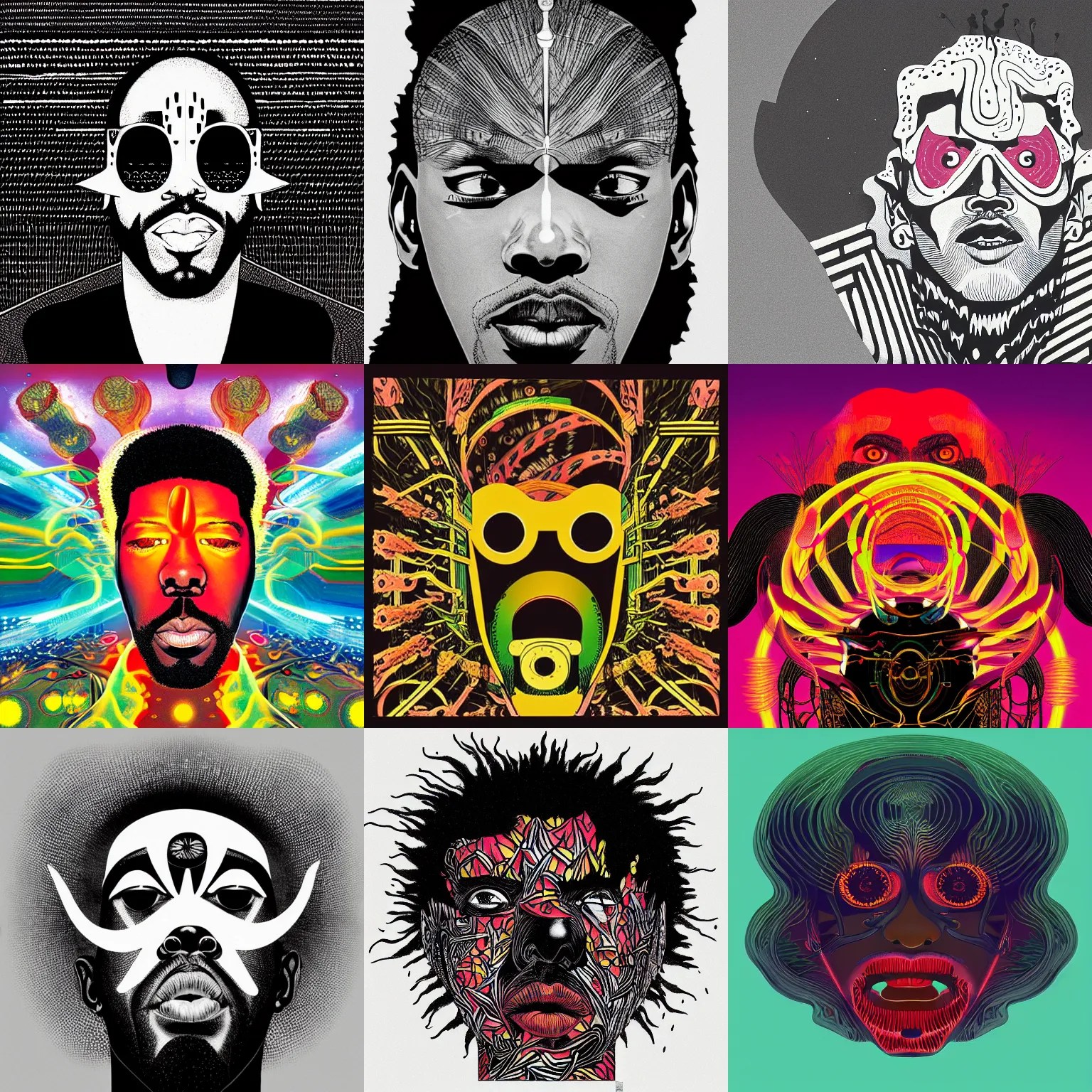 KREA flying lotus album cover, award winning album art, trending on