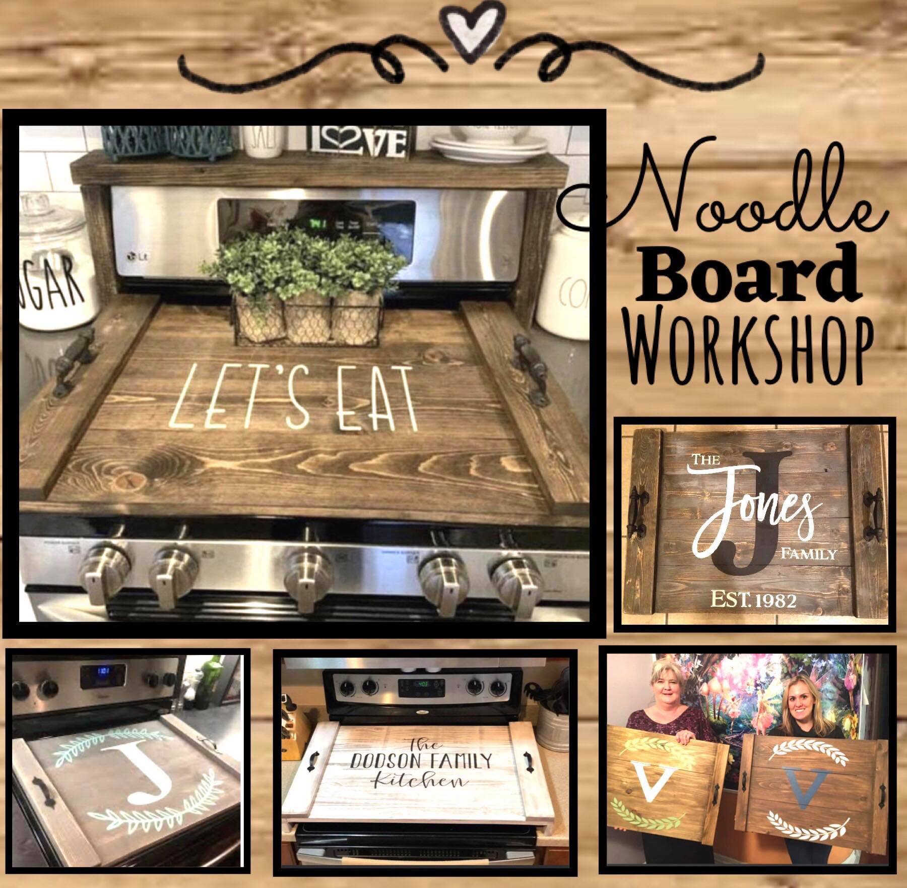 Custom Farmhouse "Noodle Board"/Stove Cover Generations Boutique
