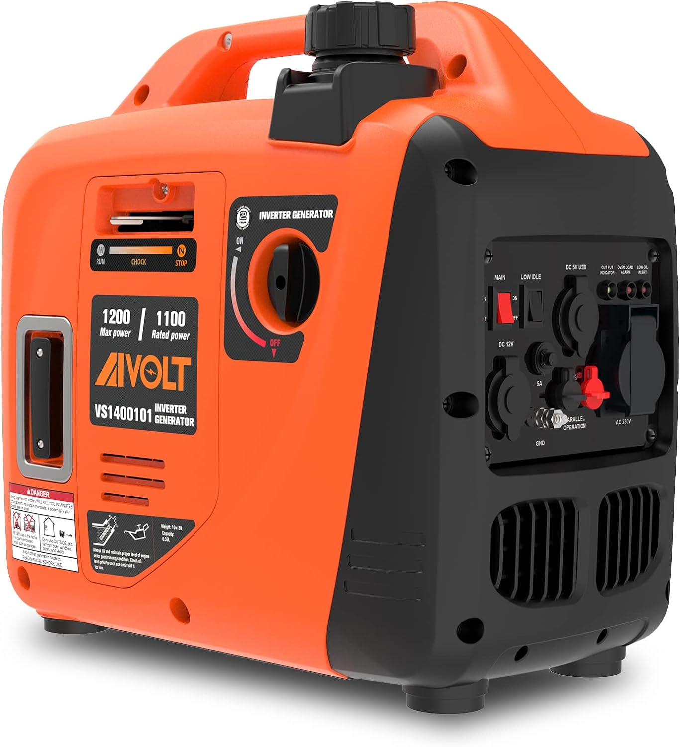 AIVOLT 1200W Petrol Inverter Generator Portable Power and Silent