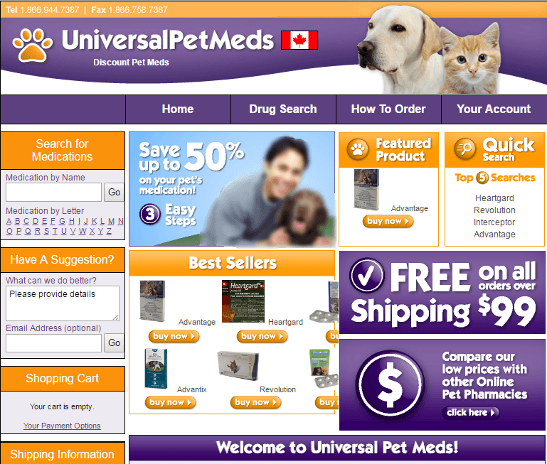 Universal Pet Meds Canada