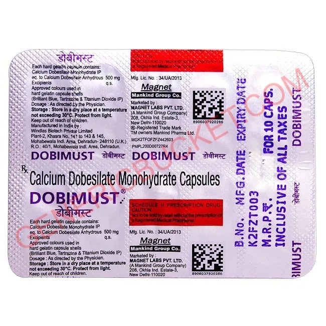 Dobimust 500mg Capsule Calcium Dobesilate (500mg) genericbucket