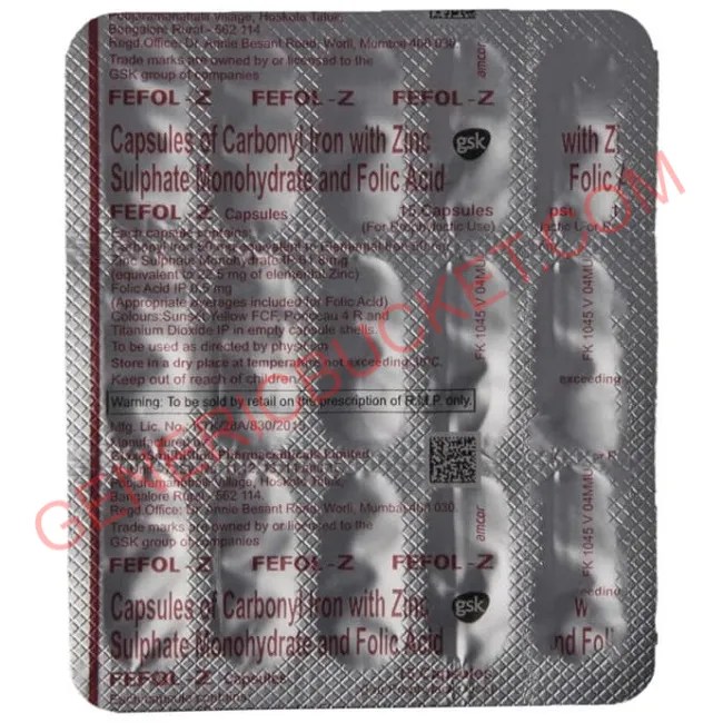 Fefol Z Capsule Carbonyl Iron,Folic Acid genericbucket