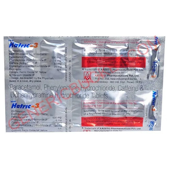 Hatric 3MG Tablet Diphenhydramine/Paracetamol genericbucket