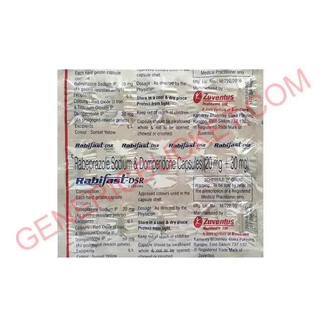 RabifastDSR Capsule Domperidone (30)/ Rabeprazole genericbucket