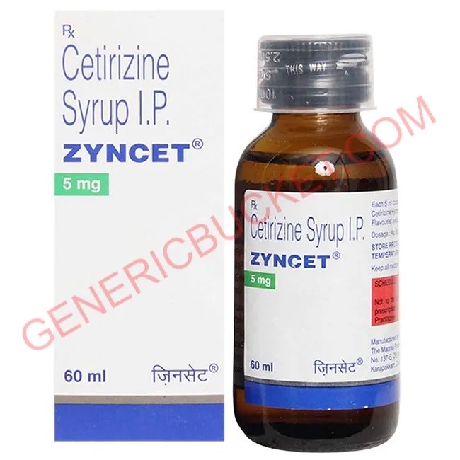 Zyncet Syrup Cetirizine (5mg/5ml) genericbucket