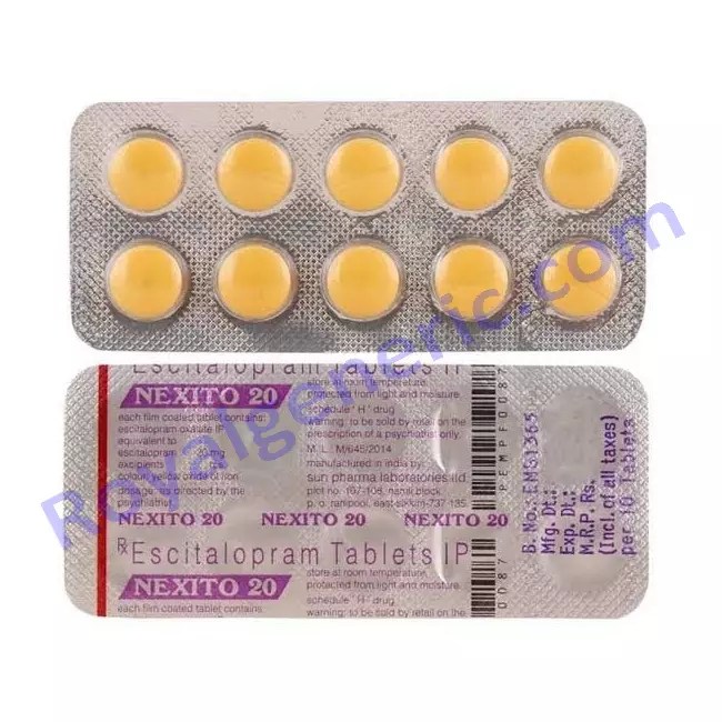 Nexito 20 Tablet Escitalopram Oxalate 20mg genericbucket