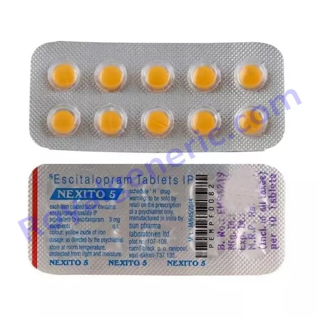 Nexito 5 Tablet Escitalopram Oxalate 5mg genericbucket