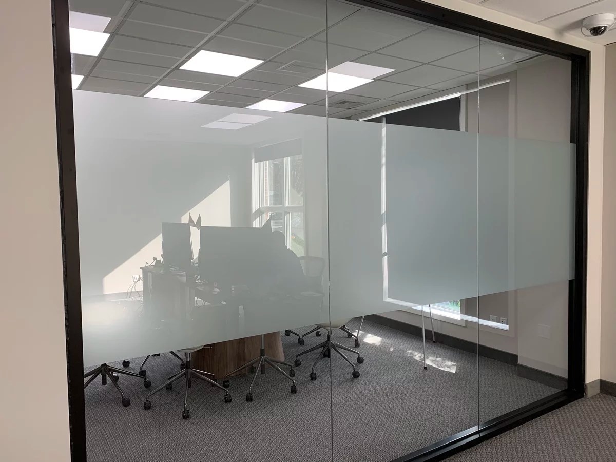 Increase Office Privacy With Custom Interior Window Privacy Film