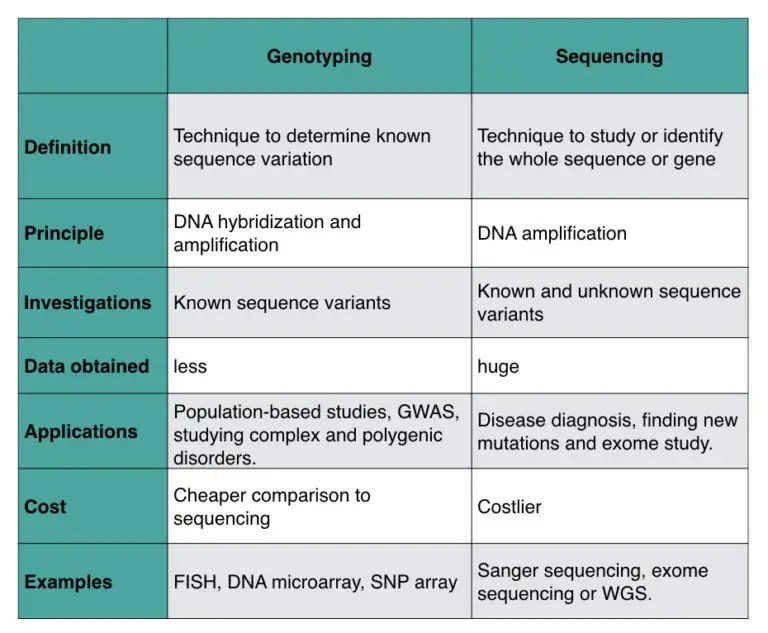 Differences between Genotyping vs Sequencing Education