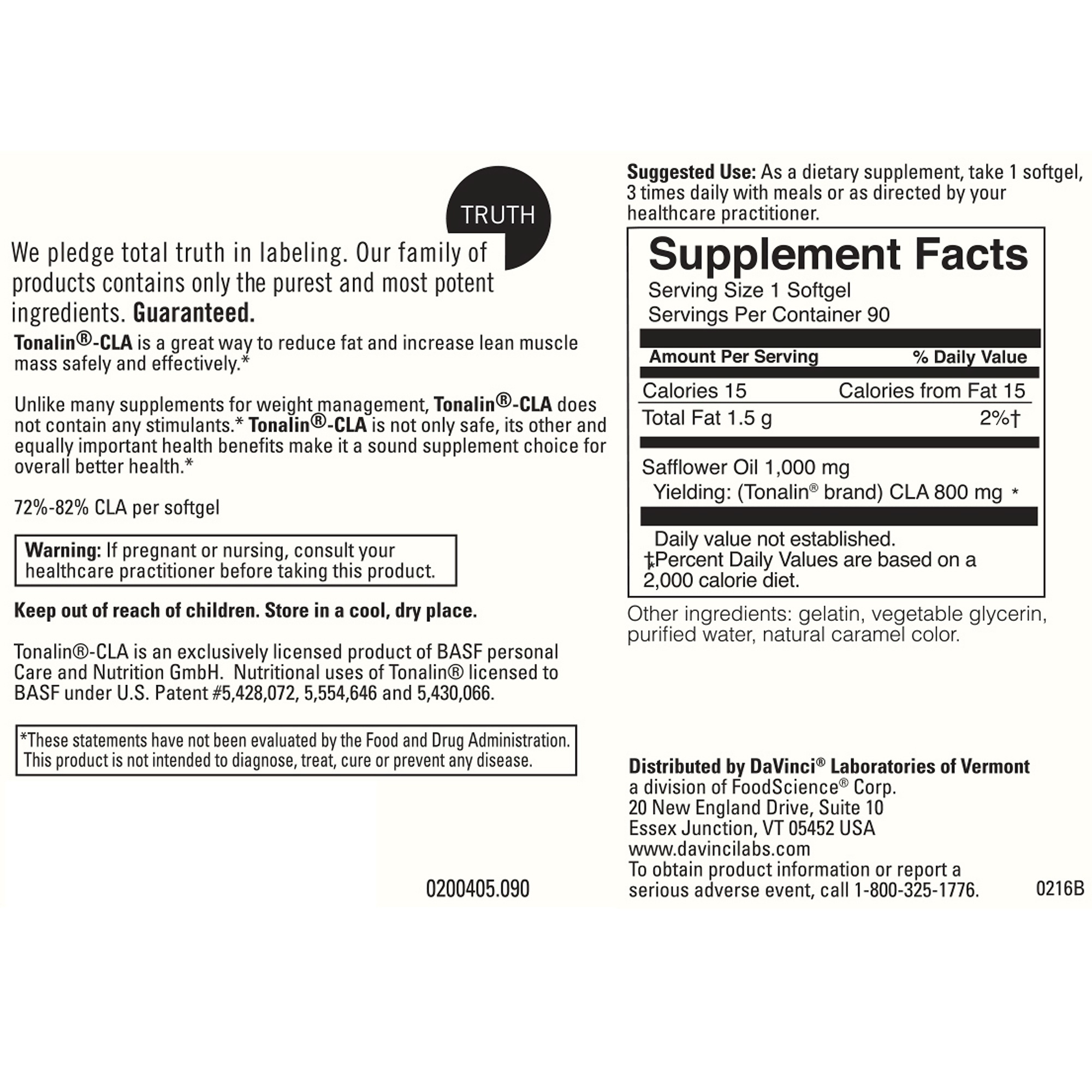 Tonalin CLA 1000 mg (90 softgels)