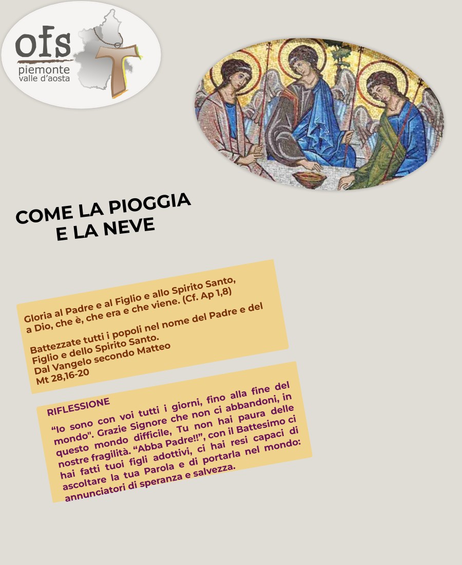 Domenica della Santissima Trinità Come la pioggia e la neve