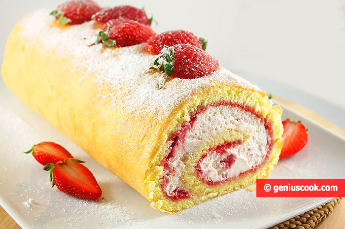 Strawberry Swiss Roll Recipe Baked Goods Genius cook
