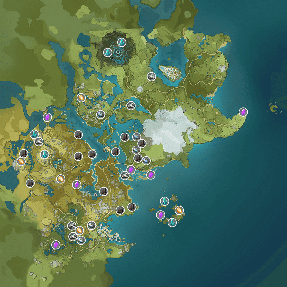Карта ресурсов Genshin Impact