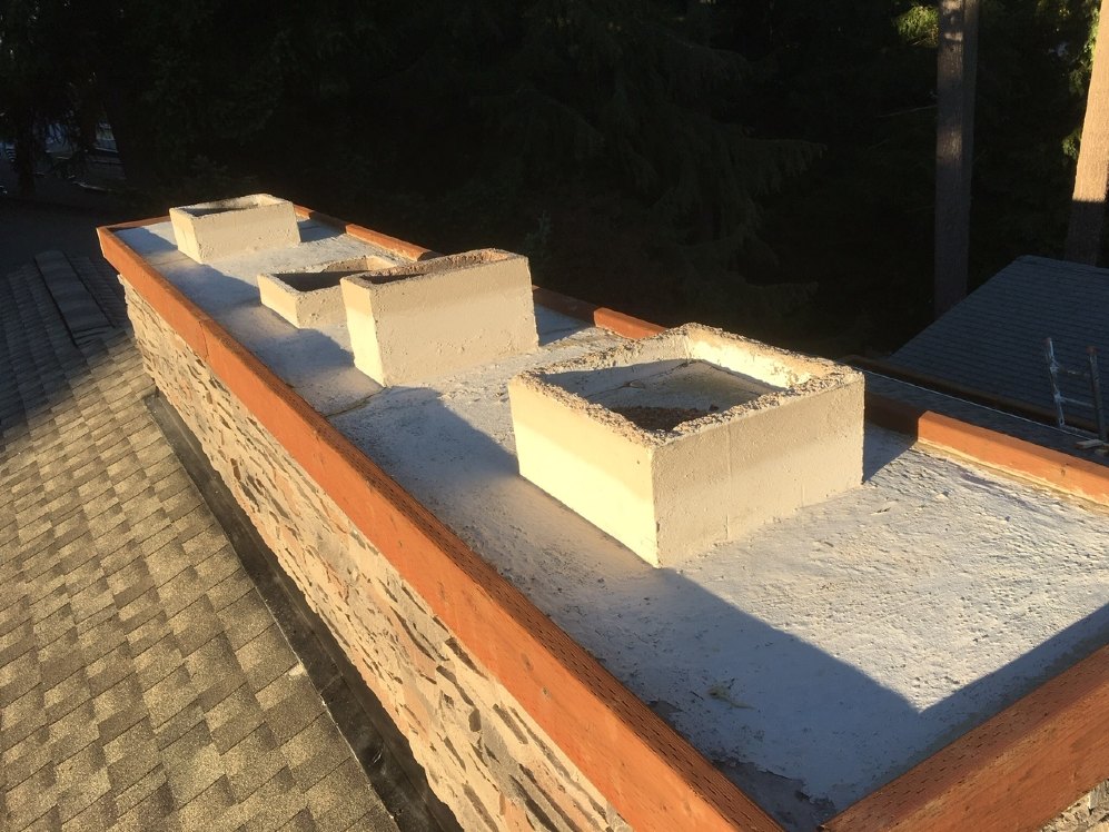 Walter's DIY Chimney Remodel Stone Over Brick GenStone