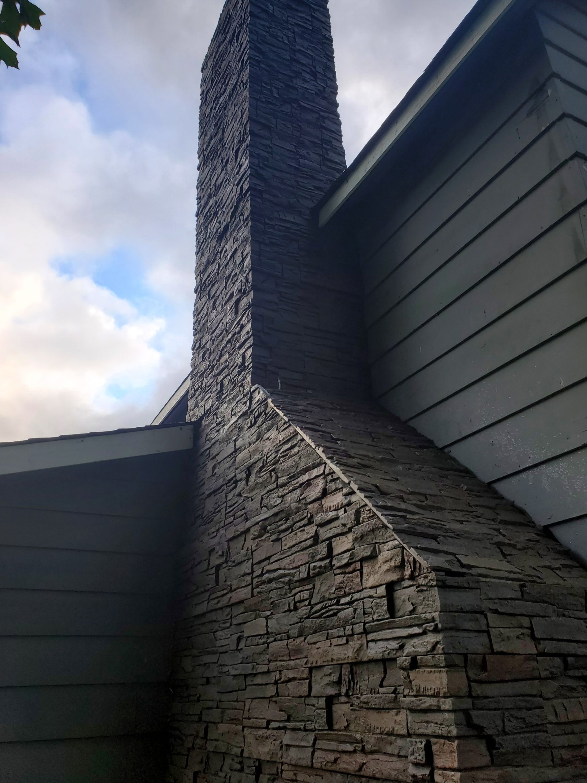 Terry's Exterior Chimney Remodel, Before and After GenStone