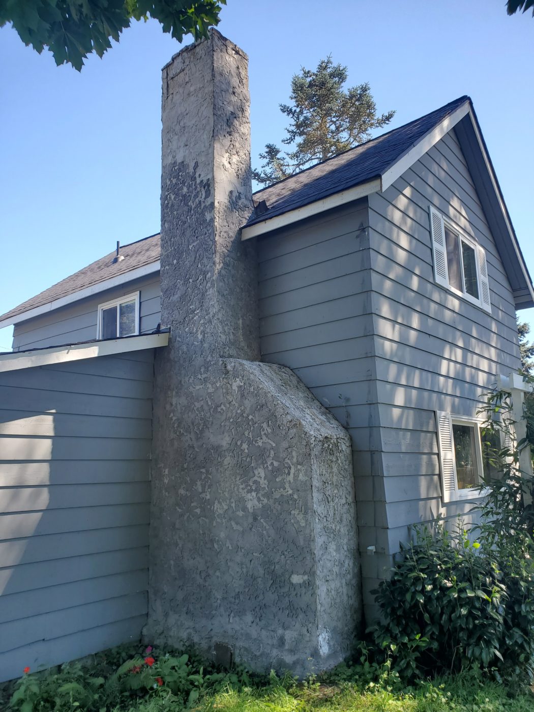 Terry's Exterior Chimney Remodel, Before and After GenStone