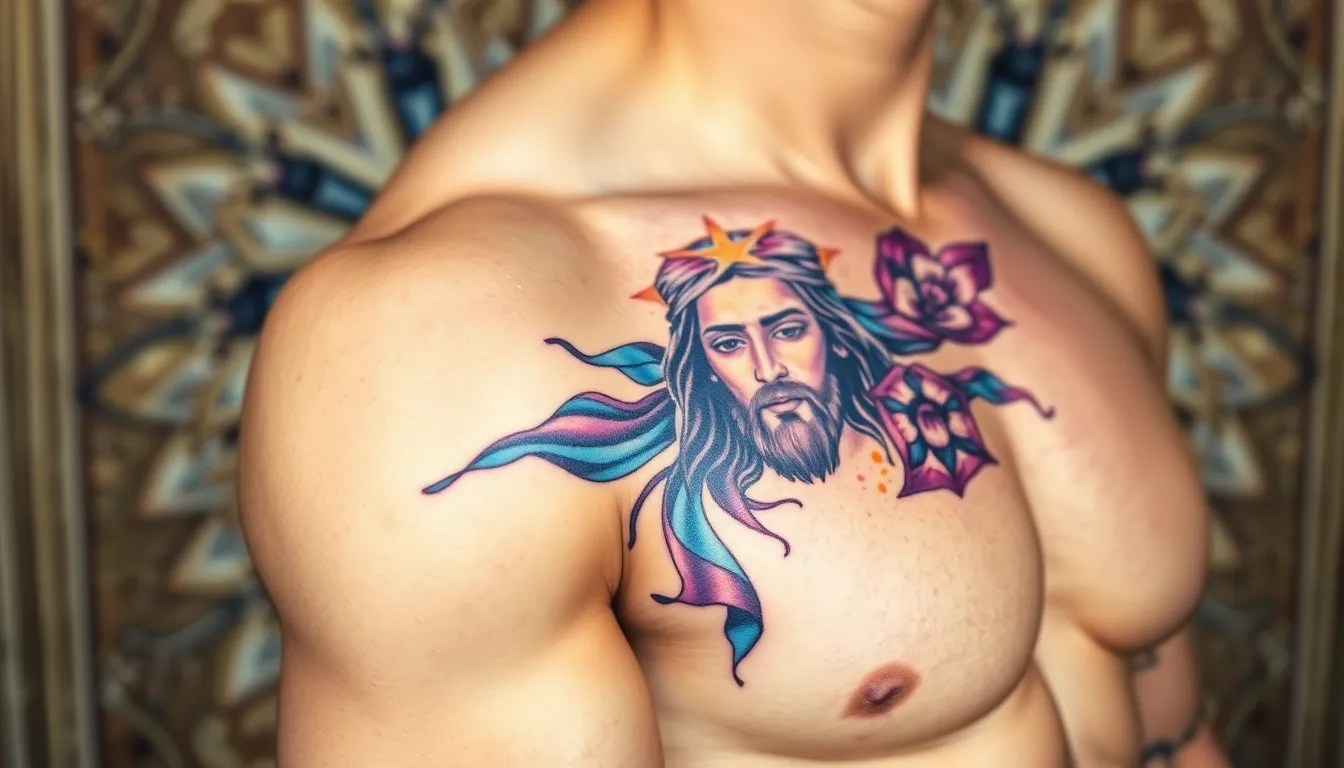 50+ Jesus Tattoo Designs for Men Biblical Art Ideas & Placement Guide(08)