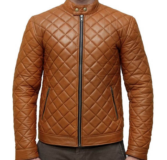 Men's Brown Quilted Leather Jacket Genuine Leather Jackets