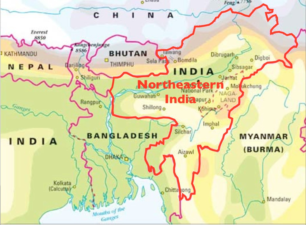 Map Of Ne India Map Of North East India