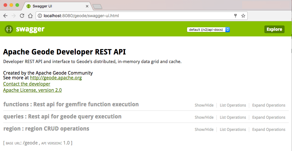 Using the Swagger UI to Browse REST APIs Geode Docs