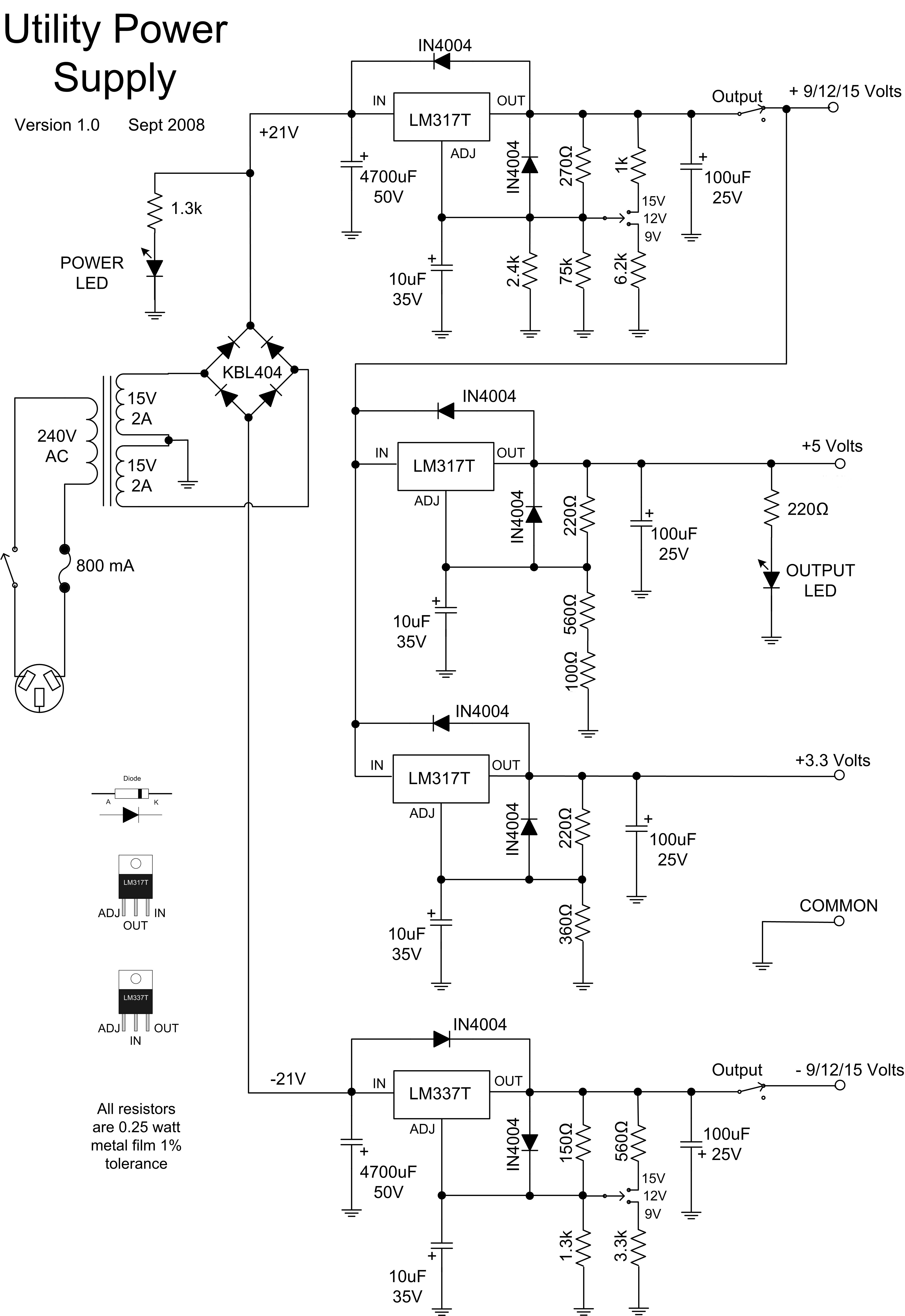 Geoff's Projects Utility Power Supply