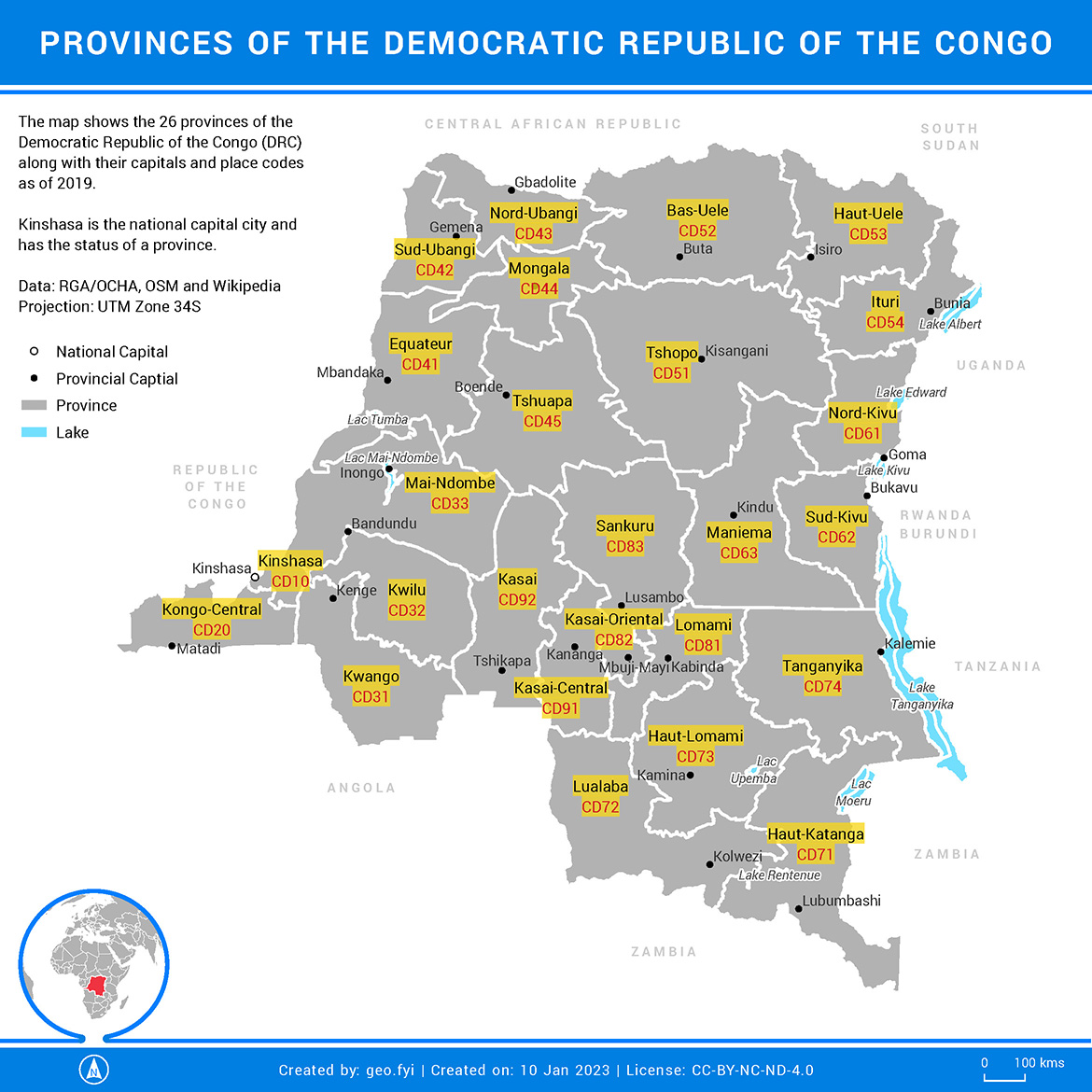Provinces of the Democratic Republic of the Congo geo.fyi