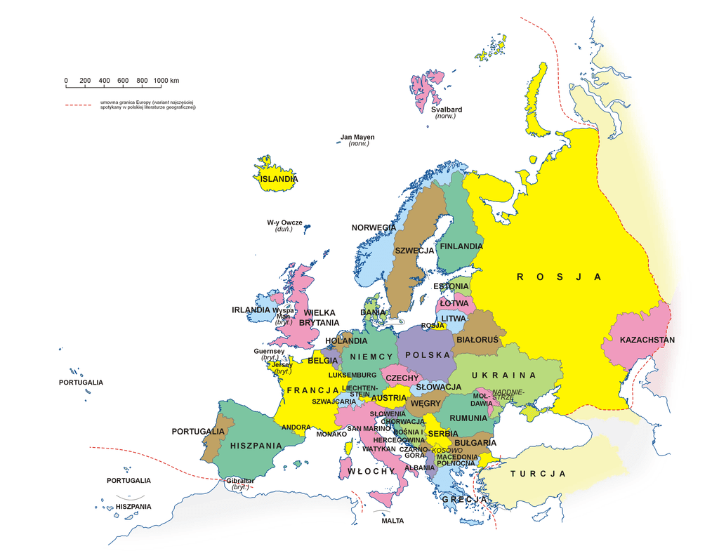 Kraje Europy Pod Względem Powierzchni