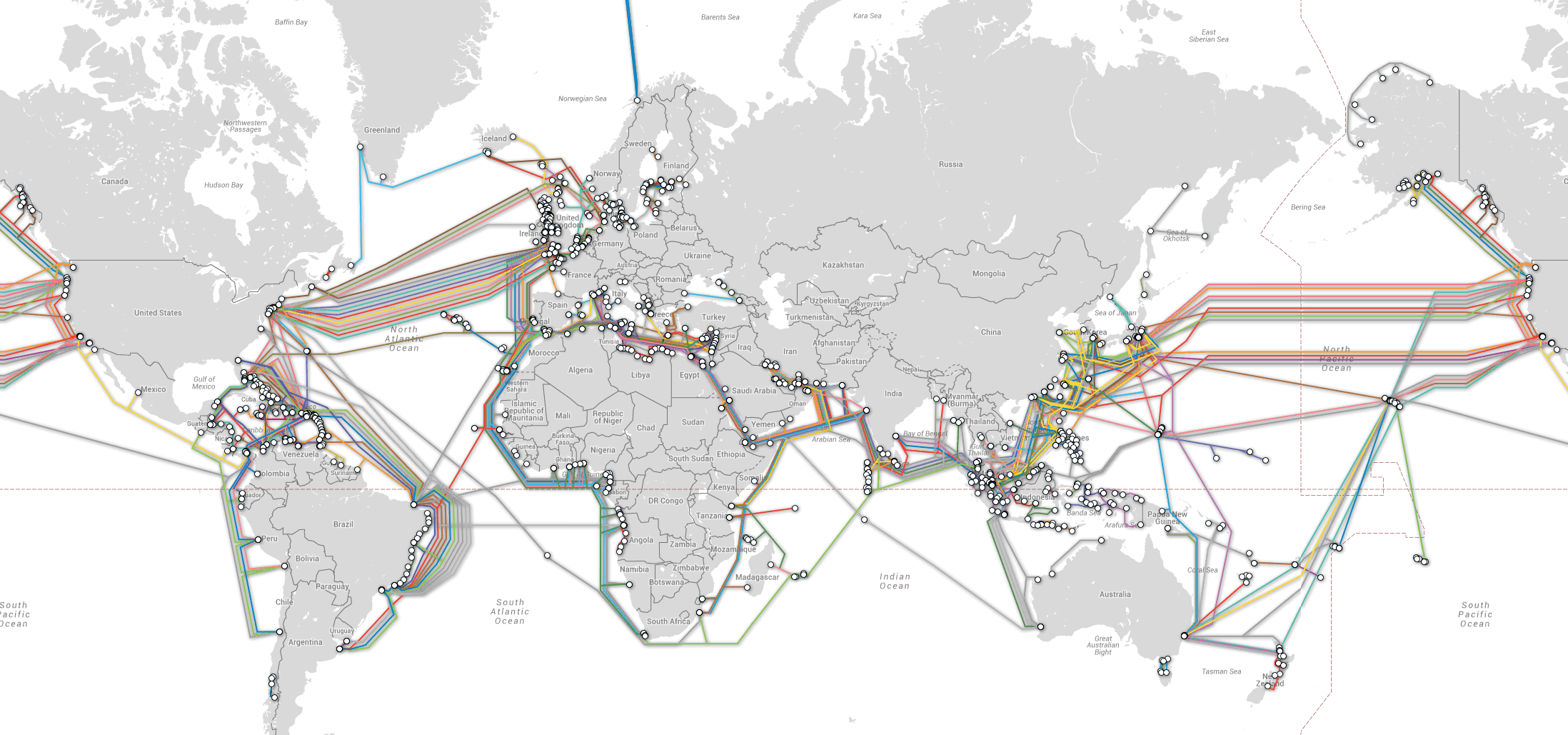Mapa interativo mostra todos os cabos submarinos que conectam o mundo Geografia Visual