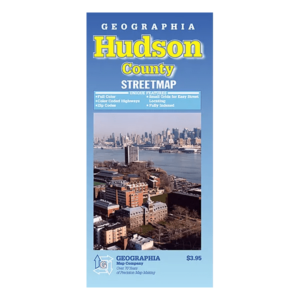 Hudson County (NJ) Street Map Geographia Maps