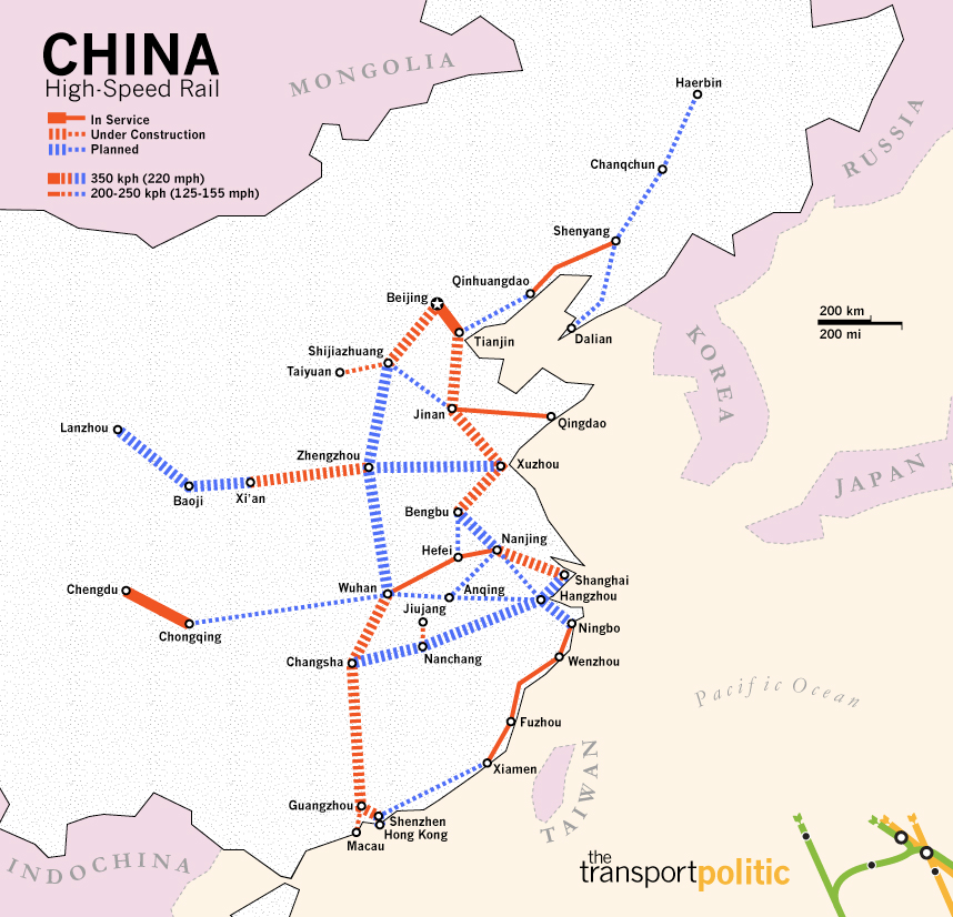 Pain Points De La Carte Ferroviaire Chine TGV la Chine à toute vitesse Geographica