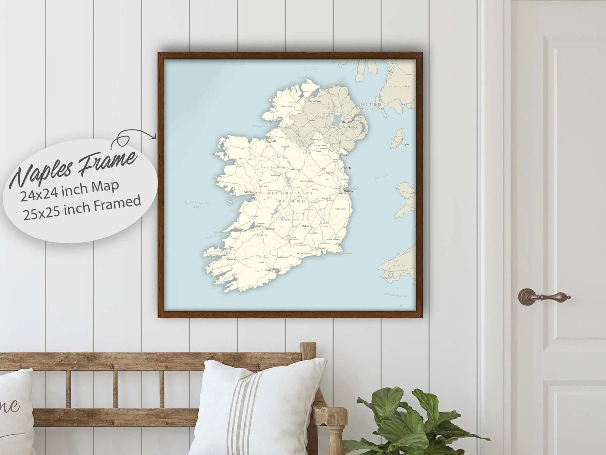 Map of Ireland Framed Wall Map GeoJango Maps