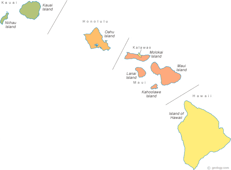 Hawaiian Islands Map