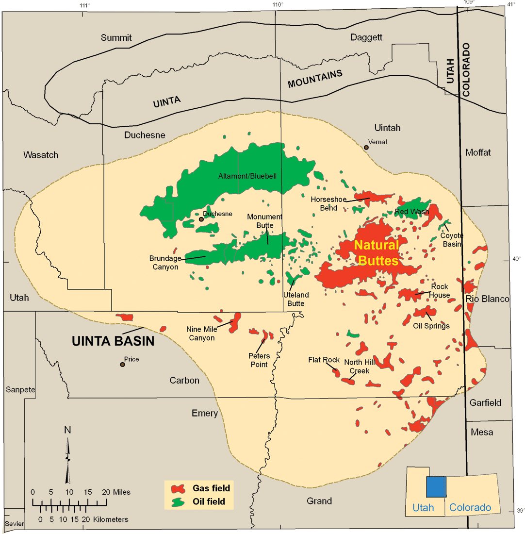 Uinta Basin Utah Map Energy News Natural Buttes Field Utah’s “Tight” Sandstone Gas
