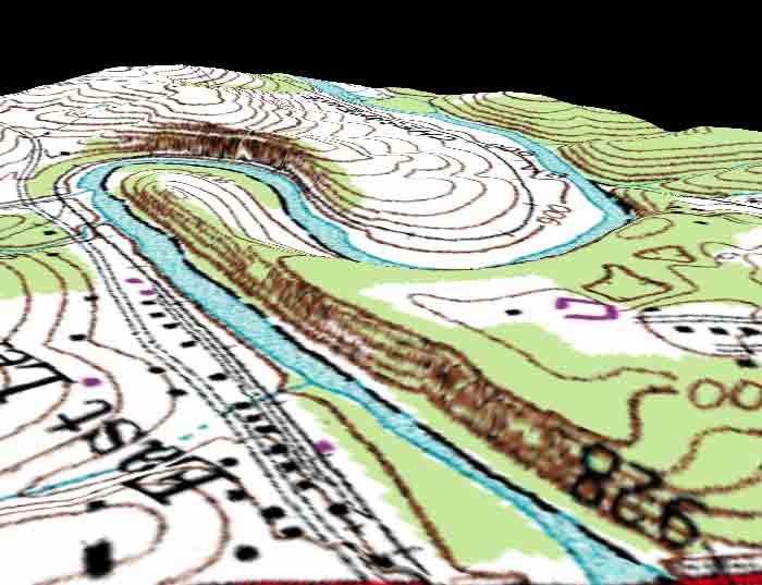 Abandoned Meander On Topographic Map River Meander