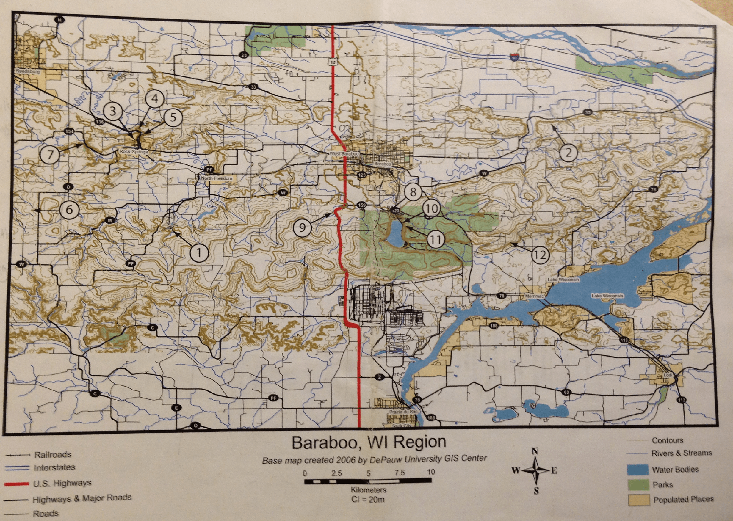 Detailed Road Map of Baraboo Maphill