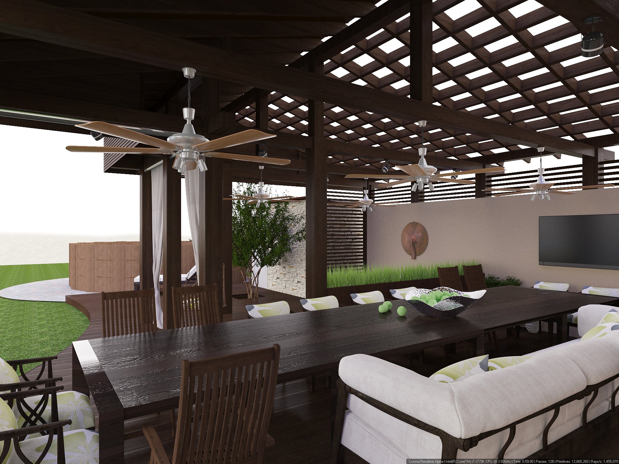 Фото дизайна беседки (портфолио) и 3D визуализация